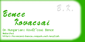 bence kovacsai business card